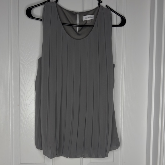 Calvin Klein Tops - NWOT Calvin Klein Women's Gray Pleated sleeveless top/blouse